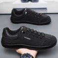 thumbnail image 3 of Men's Canvas Casual Sneakers, Low-Top Lace-Up Comfortable Shoes with Suede Toe Cap, Lightweight Footwear for Everyday Wear, Walking, and Casual Activities, 3 of 10