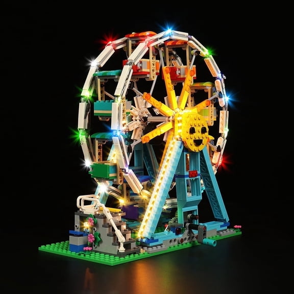 ‌LED Light Compatible with Legos 31119 Building Set, LED Light Kit for Legos 31119 Amusement Park Ferris Wheel Building Toy, Decoration Lights with Battery Box, No Building Model Kit