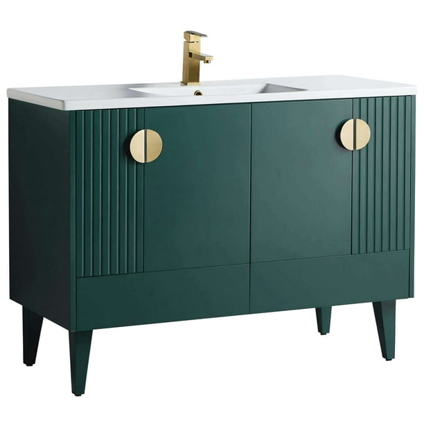 Venezian Collection 48 Single Green Bathroom Vanity Brass Handles Nbsp Com - Green Bathroom Sink Vanities
