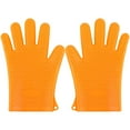 thumbnail image 2 of Deago Kitchen Oven Gloves Silicone Heat Resistant Waterproof Oven Mitts BBQ Gloves Grill Gloves for Barbecue, Cooking, Baking (Orange), 2 of 10