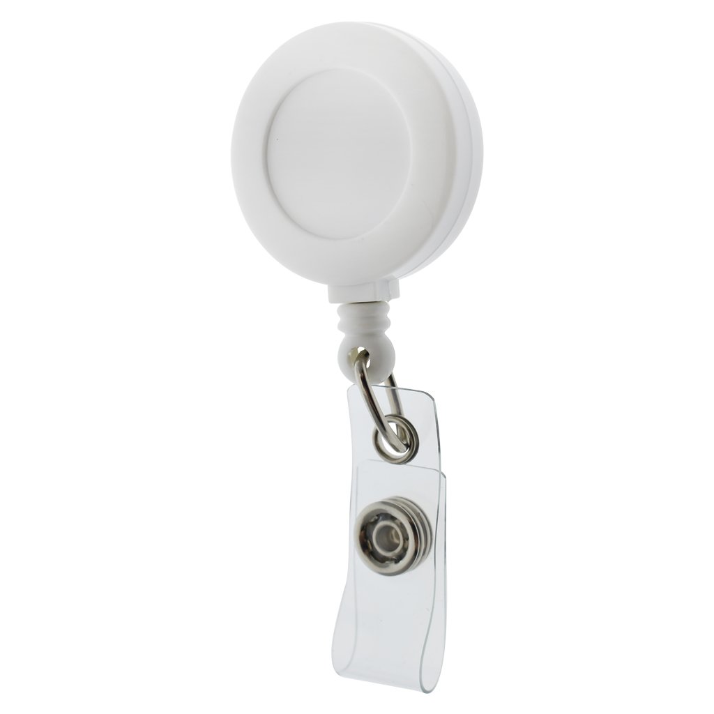 Bulk 100 Pack - Premium Retractable ID & Key-Card Badge Reels with Secure Metal Belt Clip and 34” Pull by Specialist ID (White)