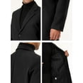 thumbnail image 6 of Unique Bargains Men's Slim Fit Notched Lapel Single Breasted Mid Length Overcoat M Black, 6 of 6