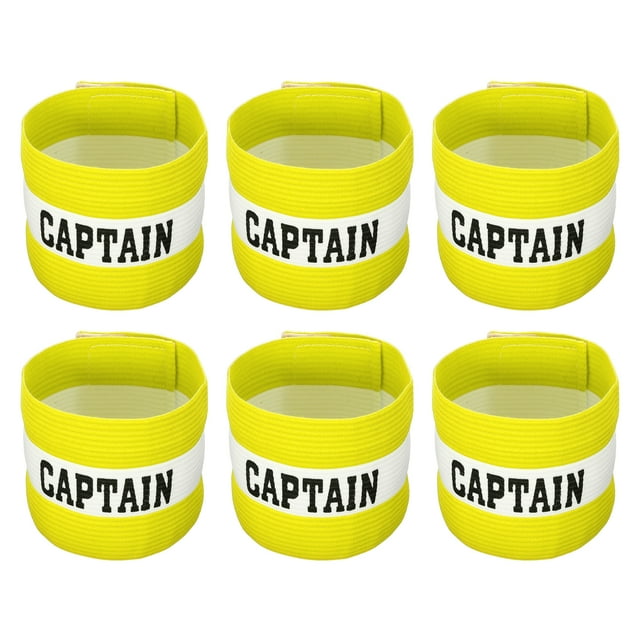 Unique Bargains Elastic Captain's Armband Soccer Team Training Arm Band Yellow 6 Pack