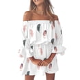 thumbnail image 1 of Vestidos De Verano Bandeau Mini vestido fuera del hombro Vestido de verano Ropa de mujer elegante (Blanco M) Cgtredaw Para estrenar, 1 of 1