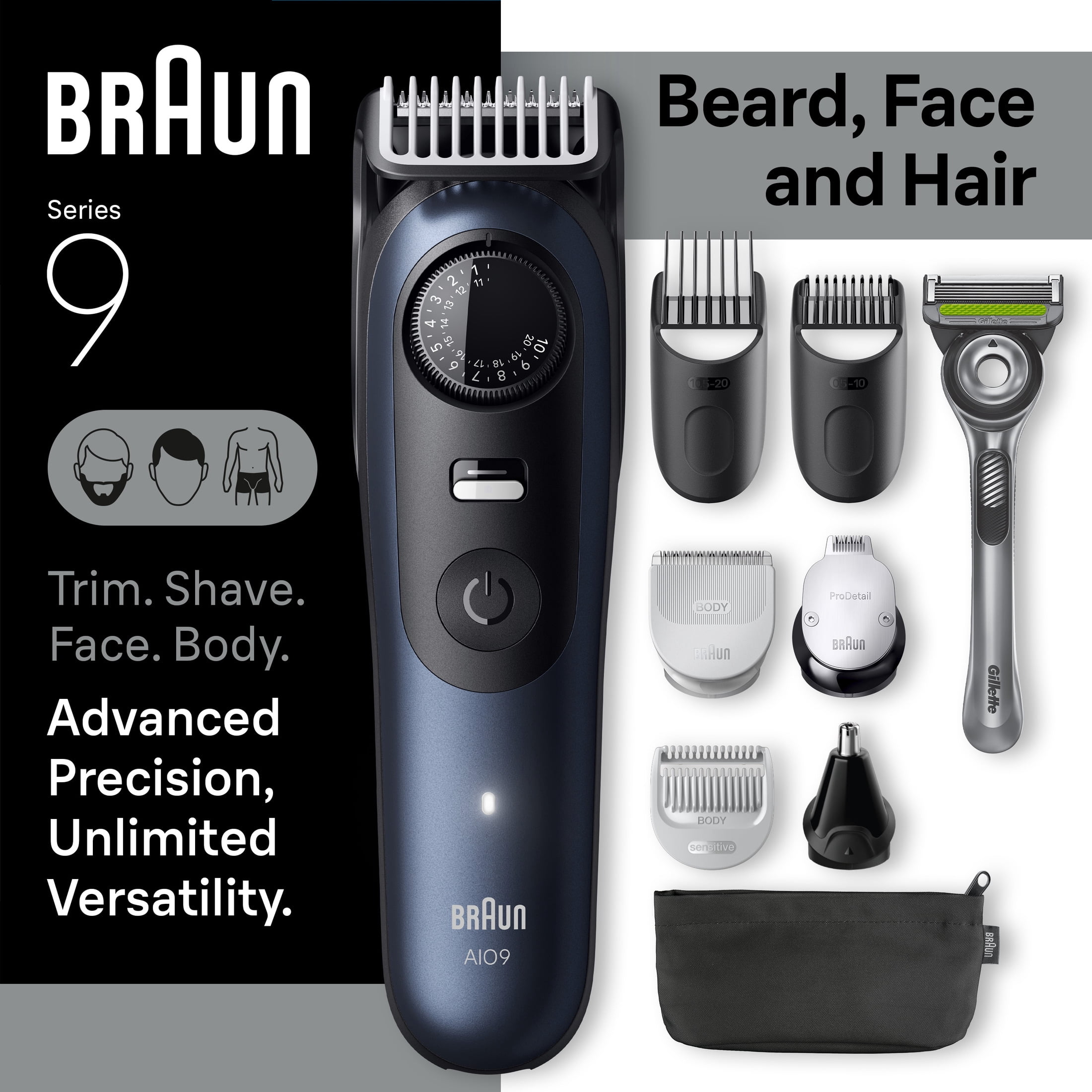 Braun Series 9 Sport+ Electric Shaving Razor with Clean and Charge