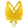 thumbnail image 4 of Hessimy Bikini Top for Women,Women's Underwire Bikini Top V Neck Criss Cross Push Up Full Coverage Swimsuit Top Bathing Suits(z01Yellow,XL), 4 of 7