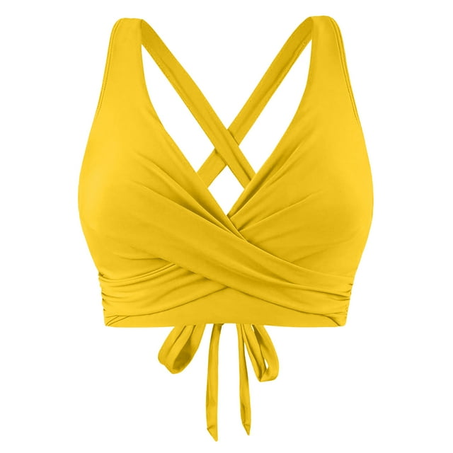 Zmoon Women's Two-Piece Swimsuit Top with Removable Bra Pad