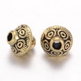 thumbnail image 2 of 100pc Tibetan Style Spacer Beads Lead Free & Cadmium Free & Nickel Free Bicone 5.4x6.3mm Hole: 1mm Antique Golden, 2 of 2