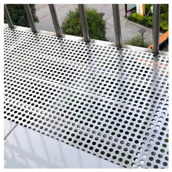 304 Stainless Steel Perforated Plate, Balcony Fence Metal Preforated Sheet,Metal Leak-Proof Window Pads With Ties Gloves, Anti-fall Perforated Plate, Easy To Install
