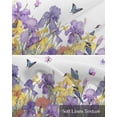 thumbnail image 6 of Purple Flower Linen Curtain Valance for Bedroom/Bathroom/Kitchen/Office/Living/Dining Room Window,Yellow Botanical Plant Herb Animal Birds Rod Pocket Topper Decorative Cafe Drapes Panel 60"x18", 6 of 6