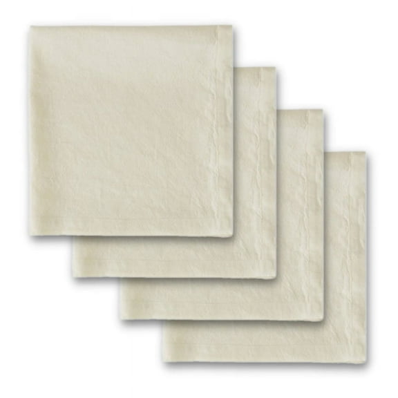 Design Imports India Linen Napkins, Cream Sugar - Set of 4