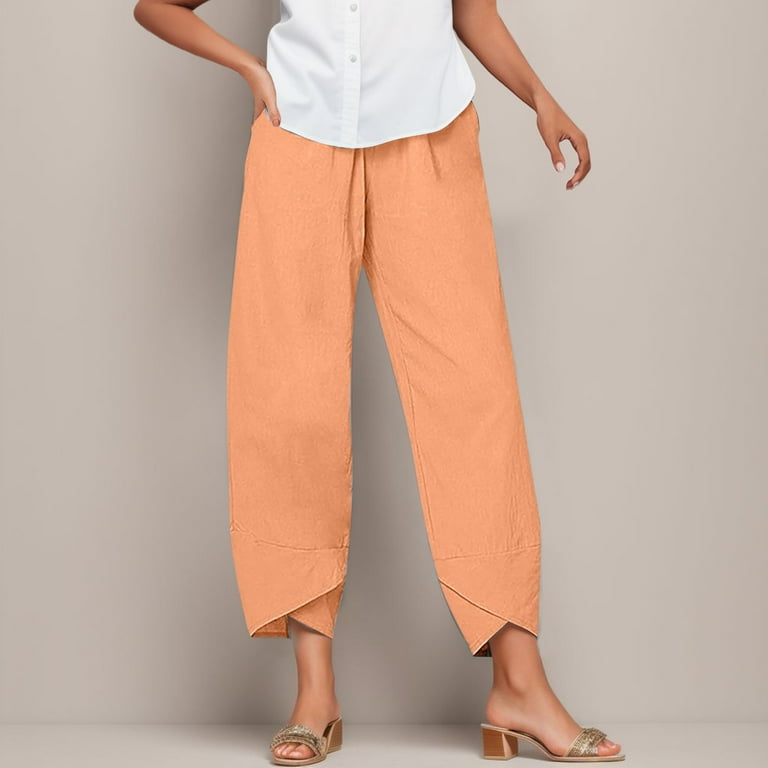Mzoazpie Pants Cotton Casual Home Women Petite Pants Casual Female