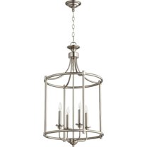 Palmerston Broadway 4 Light Entry Pendant in Bailey Street Home Home Collection Style 18 inches Wide By 30 inches High-Satin Nickel Finish Bailey