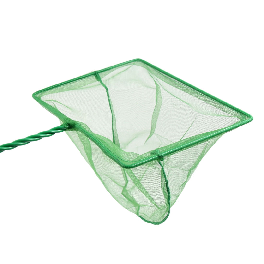 Unique Bargains 1pc Plastic Coated Handle Fish Shrimp Landing Net for Aquarium Green