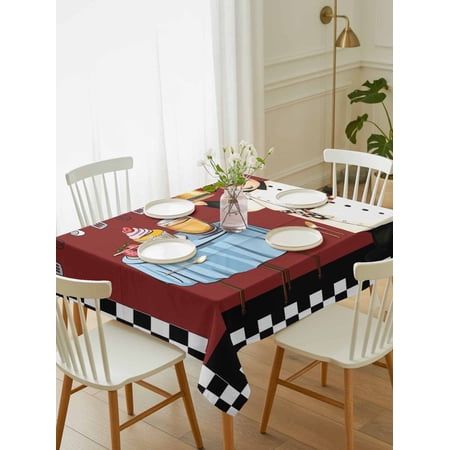 Chef Tablecloth Rectangle Table Cloth 52×70 Waterproof Tablecloth Outdoor Table Cloth Cartoon Red Food Cooking Black White Buffalo Check Washable Table Cover for Kitchen Dinning Party Chef Tablecloth Rectangle Table Cloth 52×70 Waterproof Tablecloth Outdoor Table Cloth Cartoon Red Food Cooking Black White Buffalo Check Washable Table Cover for Kitchen Dinning Party