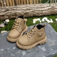thumbnail image 2 of Mepaouo Boys Girls Ankle Boots Kids Lace up Combat Work Booties Waterproof Toddler Outdoor Shoes Khaki 10, 2 of 7