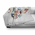thumbnail image 3 of Animal Soft Flannel Fleece Blanket, Rainbow Colored Abstract Wild Birds Owl with Music Notes and Butterflies Image Art, Cozy Plush for Indoor and Outdoor Use, 50" x 60", Multicolor, by Ambesonne, 3 of 6