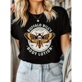 thumbnail image 1 of Halloween T-shirt - Women's Black & White Moth Skull Graphic T-Shirt - Retro Vintage Dark Style Round Neck Short Sleeve Tee, Skull T Shirt, Allseason Apparel, Comfortable Fit, Alternative Fashion, 1 of 5