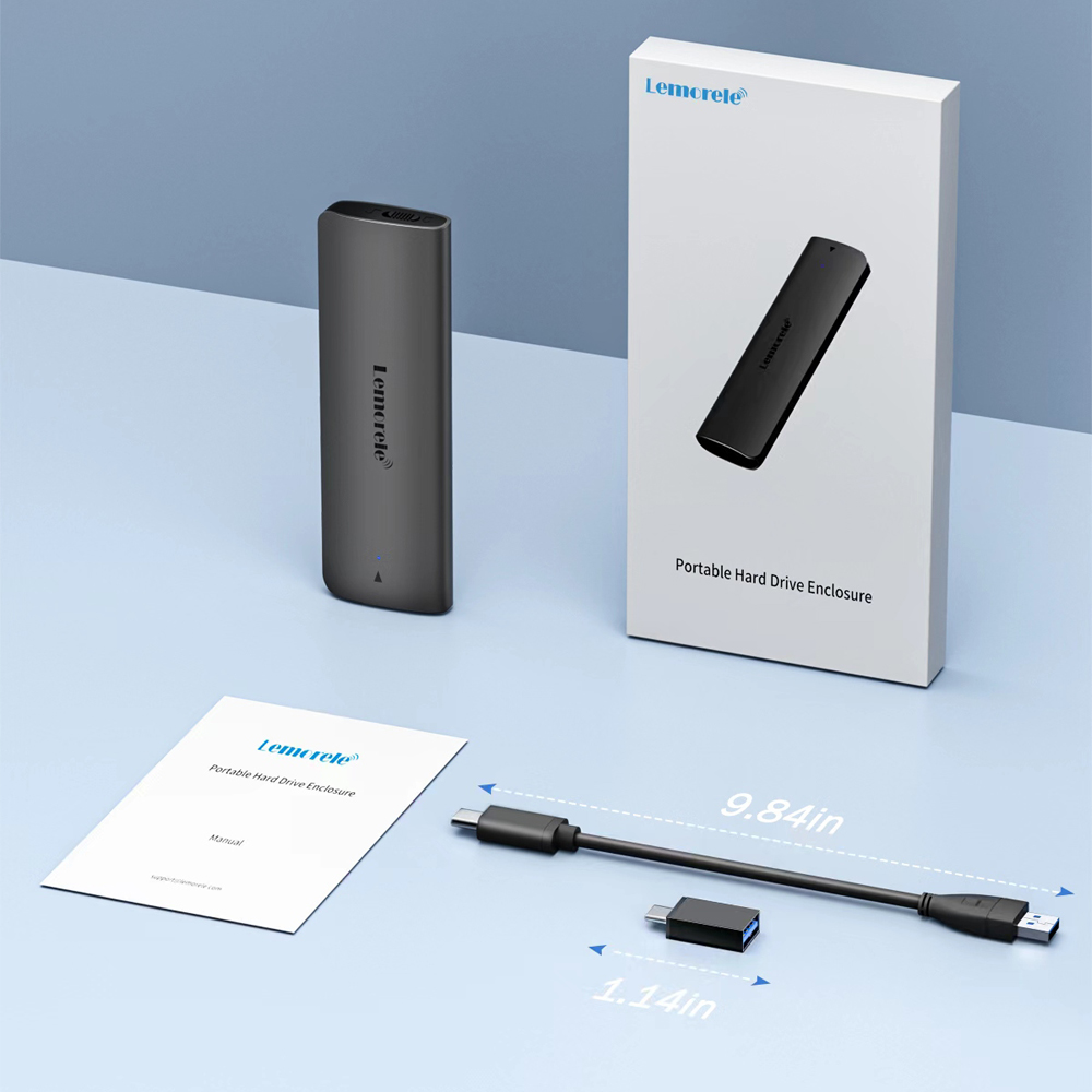 Clearance!!! M.2  NVME SDD Enclosure, USB 3.2 NVMe SSD M2 Housing Adapter Aluminium for 2230/2242/2260/2280 M.2 NVMe/SATA SSD from M-Key/M+B Key with 2 in 1 Cable Tool-Free