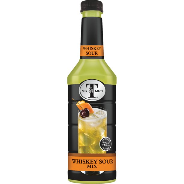 Mr & Mrs T Whiskey Sour Cocktail Mix, 1 L Bottle , 1 Count (Pack of 6