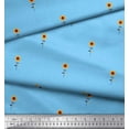 thumbnail image 1 of Soimoi Blue Poly Georgette Fabric Leaves & Floral Clip Art Print Fabric by the Yard 52 Inch Wide, 1 of 3