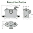 thumbnail image 6 of SUPERFLO 750W Macerating Toilet System - Dual Flush, Upflush Toilet for Basement with 4 Water Inlet & Attics, Incinerator Composting Toilets with Macerator Pump, Quiet Operation, Space Saving, 6 of 7