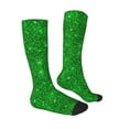 thumbnail image 3 of Daiia Sports Socks Green Glitter Printed Novelty Crew Socks for Men Women Knee High Socks Cotton Socks Soft & Breathable Support Unisex Socks, 3 of 9