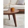thumbnail image 2 of Marsrizon Home Round Coffee Table - 100% Solid Oak Wood Small Coffee Table with Three-Legged - Small Round Coffee Table, Round Side Table for Living Room (Walnut Color), 2 of 5