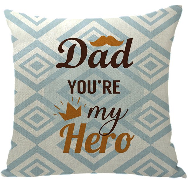 Up to 65% Off SMihono Father's Day Pillowcase Cartoon Style Linen Digital Printing Pillowcase