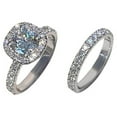 thumbnail image 3 of Qarigey Conjunto de anillo de diamantes redondos Conjunto de anillo de banda de boda de compromiso nupcial elegante Conjunto de regalo de aniversario Ropa, zapatos y accesorios Miscelánea No.7 Qarigey AP006531-07, 3 of 6