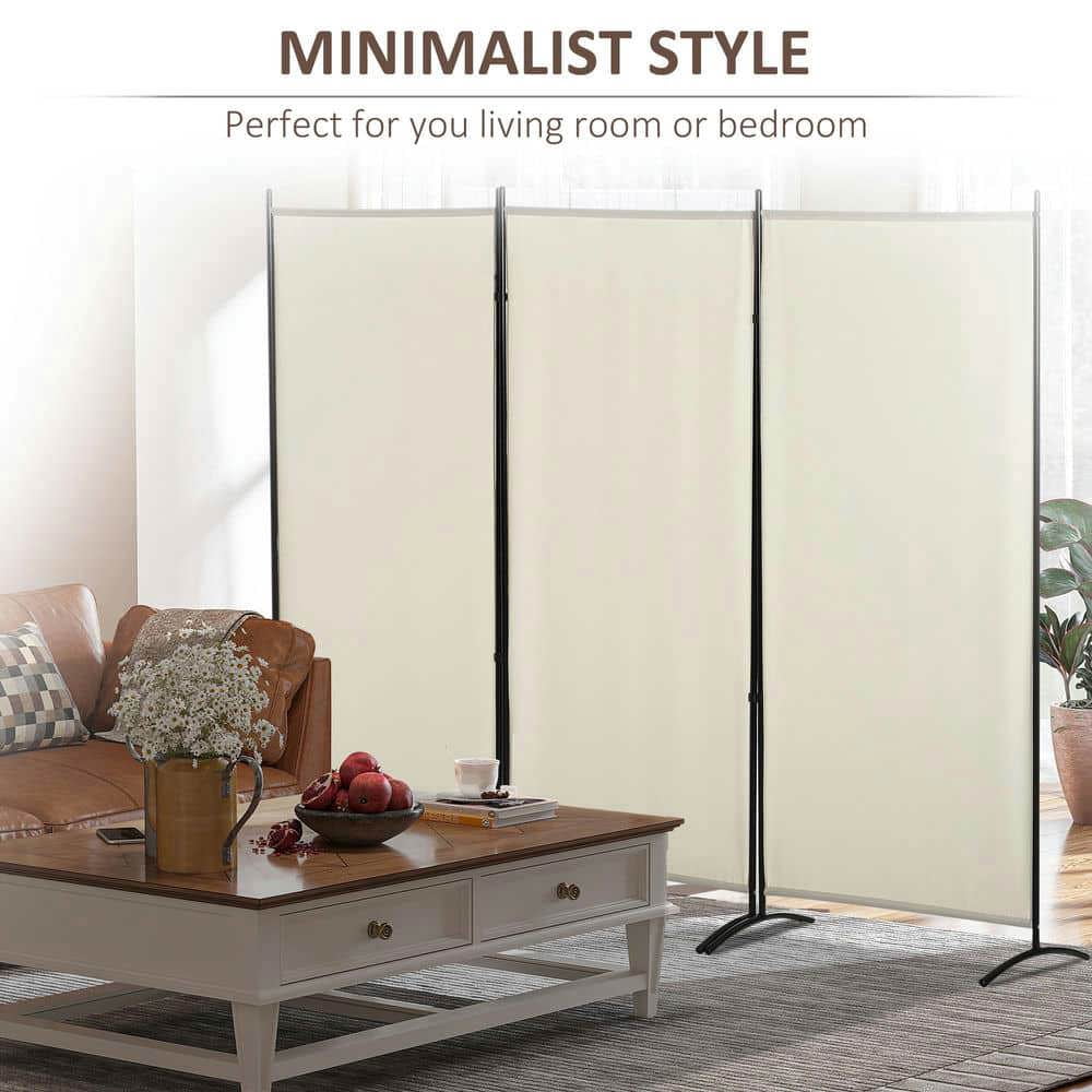 Spaco 6' 3 Panel Room Divider, Functional and Stylish Privacy Screen for Indoor as Living Room, Entryway, Beige