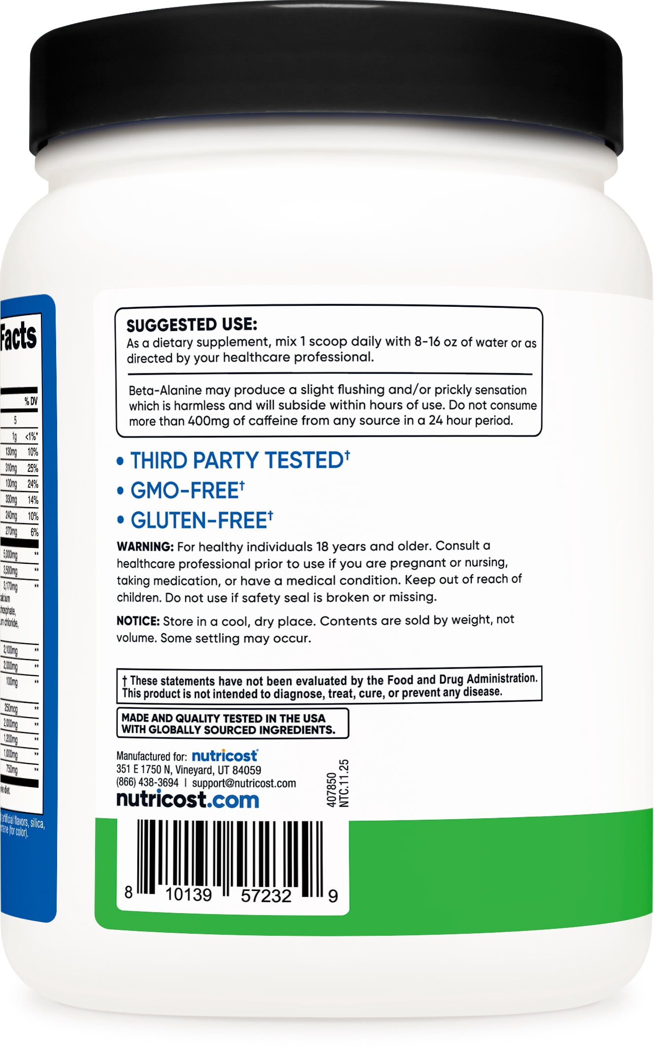 Nutricost Intra Workout Powder, 30 Servings (Green Apple) - Non-GMO, Gluten-Free Supplement