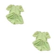thumbnail image 1 of Minnieouse Conjunto de camisas y ropa para niñas, manga abullonada de verano, poliéster, mano de obra fina, Tops transpirables, ropa multiusos verde 140cm 2Conjunto, 1 of 6