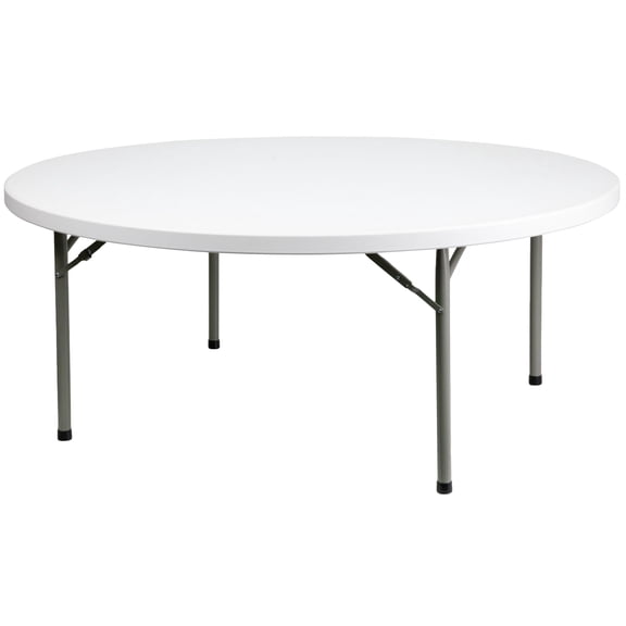 Bowery Hill Contemporary 71" Plastic Folding Table in Granite White
