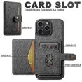 thumbnail image 5 of Funda magnética para iPhone 13 Pro Max con textura cruzada y tarjetero desmontable., 5 of 5
