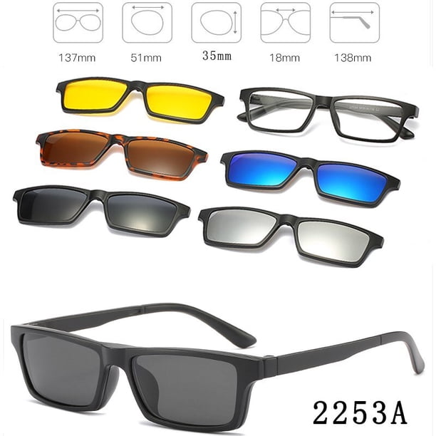 6 en 1 personalizado hombres mujeres polarizadas ópticas magnéticas gafas de sol Clip imán Clip en gafas de sol Polaroid Clip en montura de gafas de sol Tan Jianjun unisex