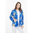 thumbnail image 5 of Women Light Weight Rayon Casual Open Front Jacket Cardigan Hibiscus Blue Medium, 5 of 5