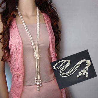 Shop LC Handmade Seed Bead & Wooden Buckle Jewelry Set - Stretch Bracelet & Multi-Strand Boho Necklace
