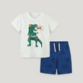 thumbnail image 2 of ATAIKU 2-7T Boys 2-Piece Summer Pajamas Set T-shirt + Shorts 100% Cotton Pjs for Toddler - Dinosaur, 2 of 7
