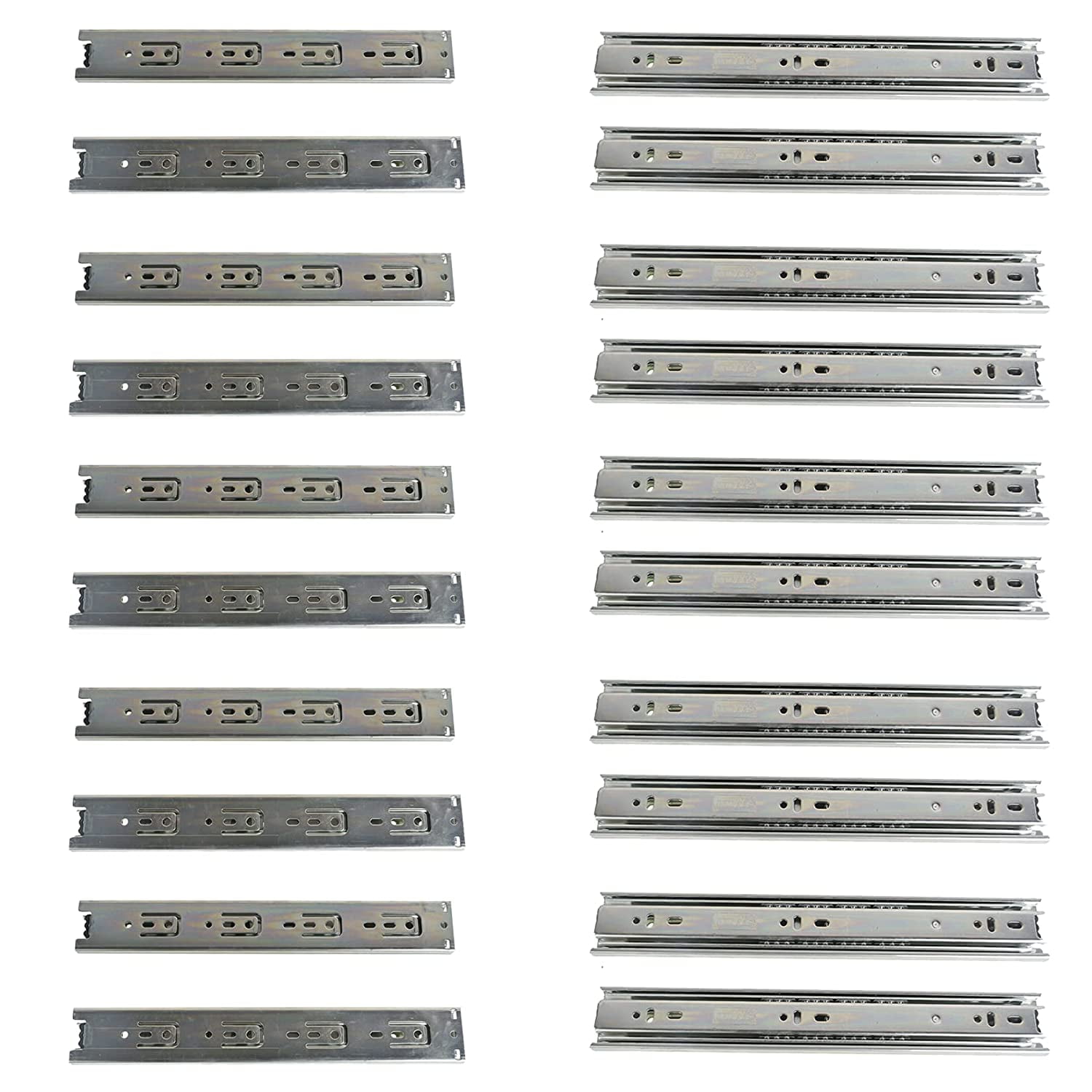 EPOTOOR 10Pairs 12 Inch Drawer Slide Rail Full Extension Ball Bearing