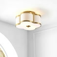 thumbnail image 4 of JONATHAN Y Quatrefoil 13" Scalloped Shade Metal Classic Glam LED Flush Mount, Brass Gold, 4 of 7