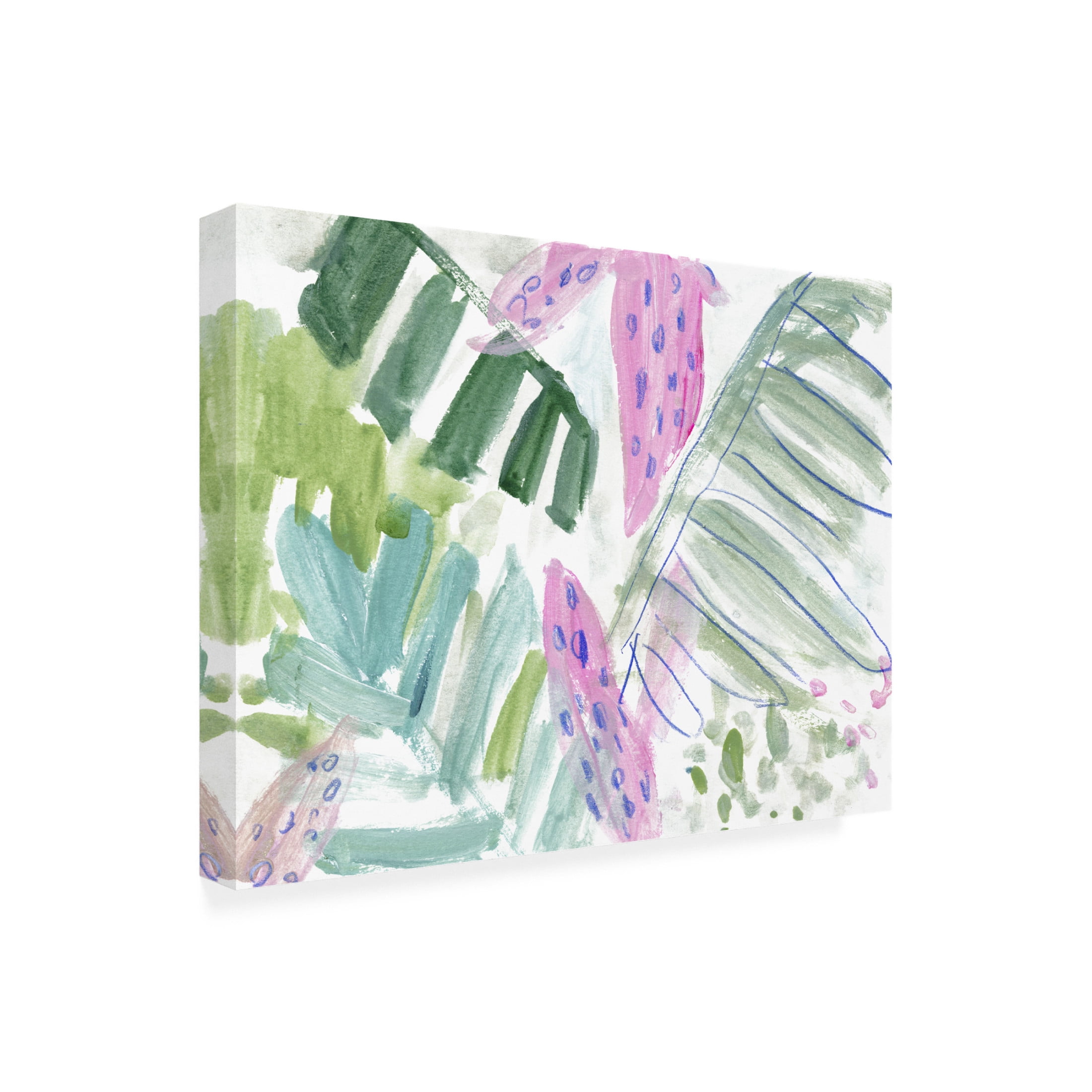 Canvas Wall Art - Melissa Wang 'Tropical Abstraction I' Wall Art for Living Room, Bedroom, or Office Décor by Trademark Fine Art - 19 x 14 Inches