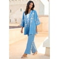 thumbnail image 5 of Roaman's Women's Plus Size Embroidered Pull-On Wide-Leg Chambray Pant, 5 of 5