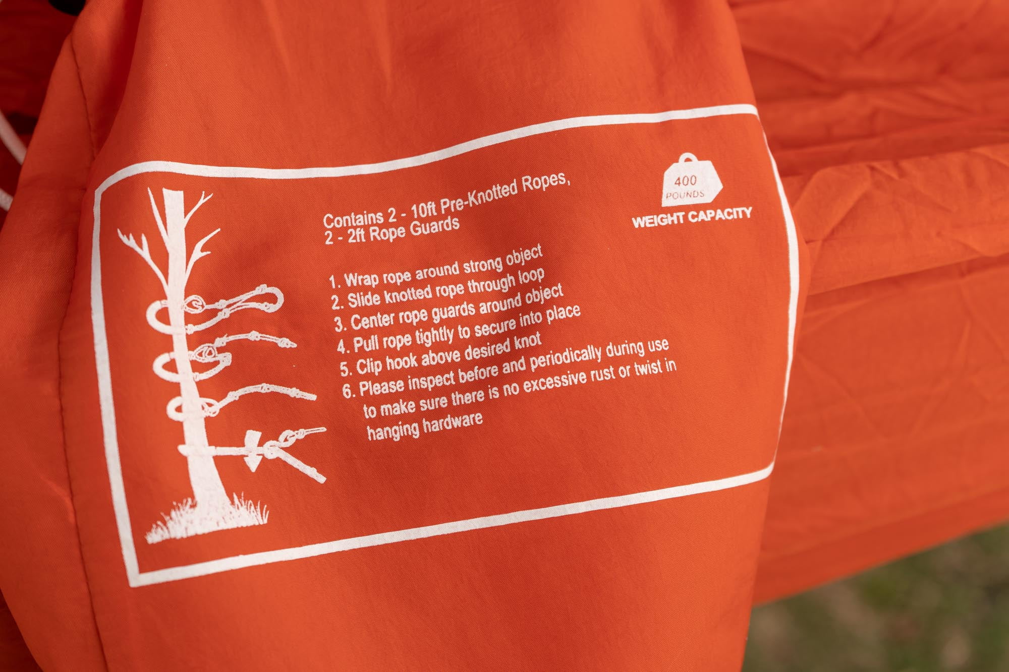 Ozark Trail 2-Person Tree Hammock, Orange, 115 inches x 79 inches