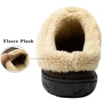 thumbnail image 4 of Needbo Men's Moccasin Slippers Faux Leather Fuzzy Lined House Shoes Warm Memory Foam Indoor Outdoor Coffee, Size 11-12, 4 of 7