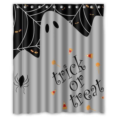 HelloDecor Halloween Shower Curtain Polyester Fabric Bathroom