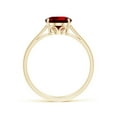 thumbnail image 2 of ANGARA Lab Grown 2 Ct Oval Solitaire Ruby Cocktail Ring for Women in 14K Yellow Gold (Size-9x7mm) | July Birthstone, Birthday, Anniversary, Jewelry Gift for Women | Lab-Grown Ruby Ring, 2 of 8