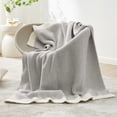 thumbnail image 4 of Snuggle Sac Ultra Soft Bedding Blankets Queen Size , Ultra Soft Microfiber Knitted Blanket Cozy Warm Blankets, Heather Grey,90x90 inches, 4 of 6