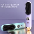 thumbnail image 3 of 2026 Hair Straightener Brush Cordless Hair Straightener Brush For Short Hair Mini Portable Travel Straightening Hair Comb Brush With 9 Temps Fast Heating For All Hair Types,Blue, 3 of 6