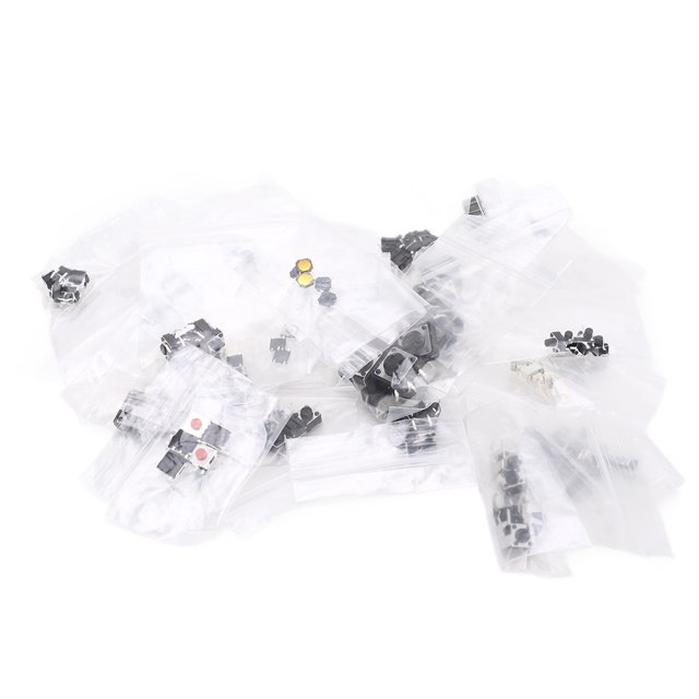 Interruptor Táctil De 125 Valores, Mini Botón Pulsador Cubierta Metálica Interruptor De Botón Pulsador De Reinicio Automático Micro Interruptor Táctico Momentáneo Kit Surtido Pulsador Para Cámaras